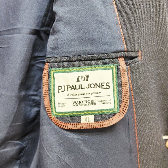 PJ Paul Jones Mens Blazer Jacket Size XL Navy Blue Single-Breasted - Picture 3 of 9